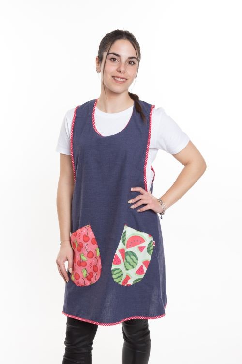 Casulla / Estola chambray y frutas