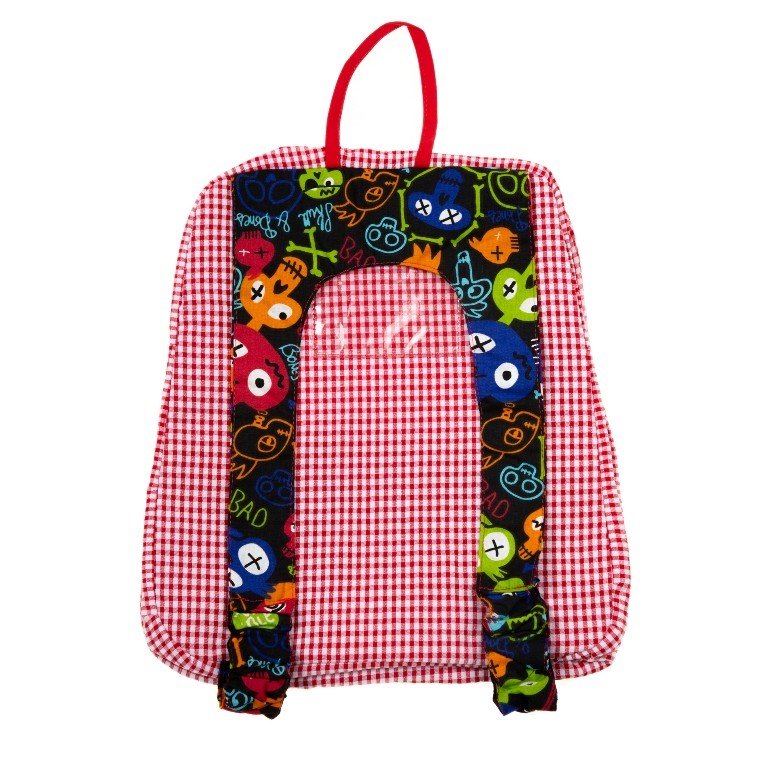 Mochila con cremallera estampado calavera roja 1