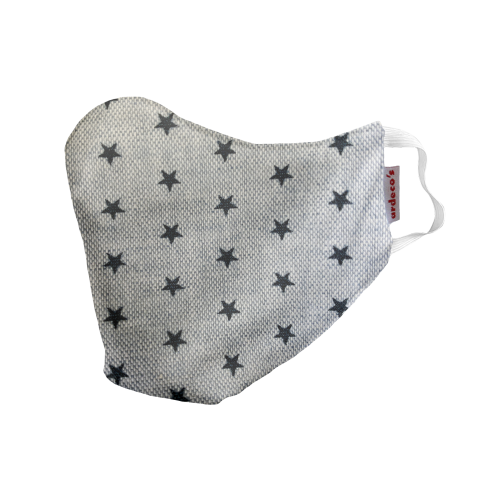 Mascarilla triple capa estrellas grises