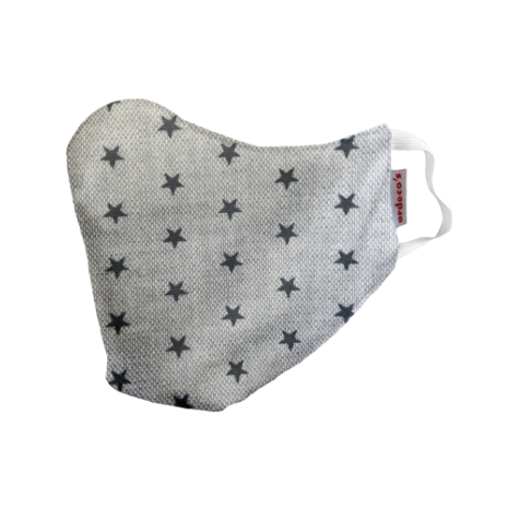 Mascarilla triple capa estrellas grises