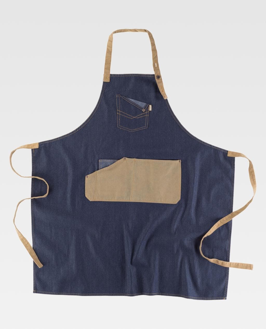 Delantal peto vaquero combinado canvas