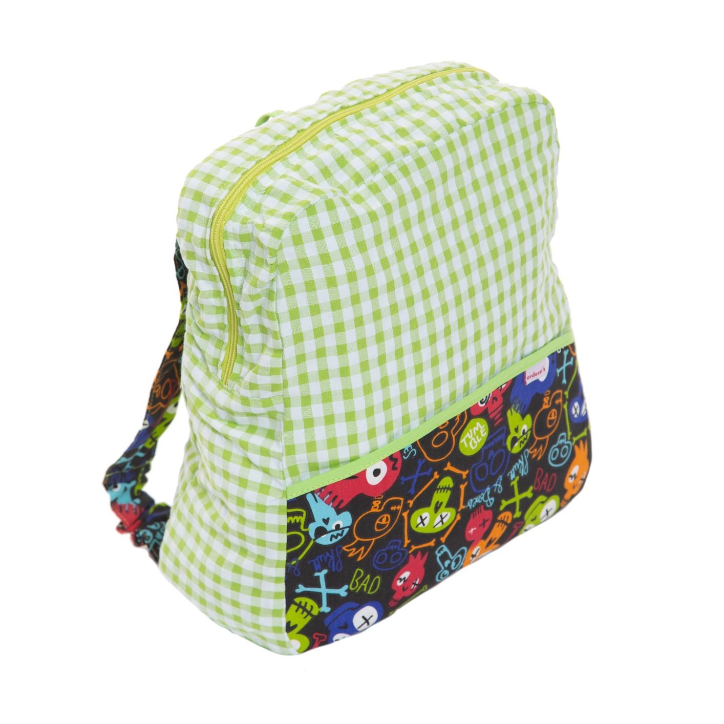 Mochila con cremallera estampado calavera verde